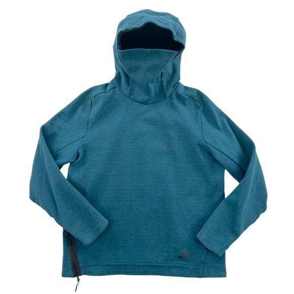 Nike Tech Fleece Teal Funnel Neck Sweatshirt Hoodie Medium - Picture 1 of 10